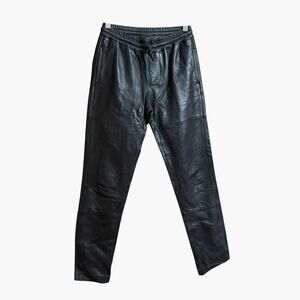 Zadig & Voltaire Parone Cuir Deluxe Black Lamb Leather Pants Size XS Jogger